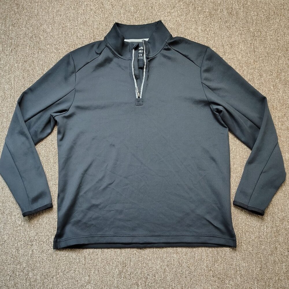 TOMMY BAHAMA Pullover Men L Black Islandzone 1/4 Zip Spandex Blend Outdoors